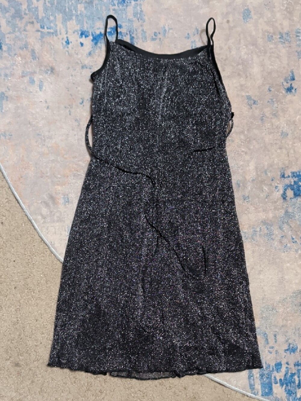 I.N. Girl Black Sparkle Party Dress with Satin Bow Kids 7 - Picture 2 of 8